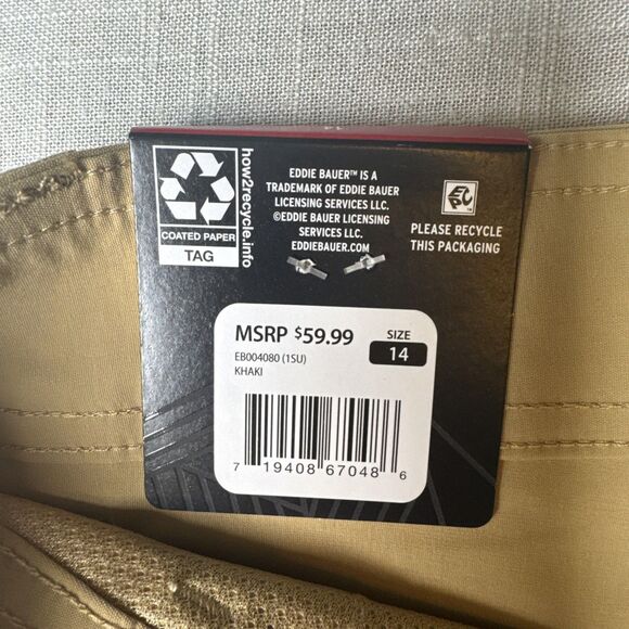 NEW- Eddie Bauer Ladies Cargo Pocket Short Size 14 Khaki - NWT MSRP $59 - Picture 9 of 16